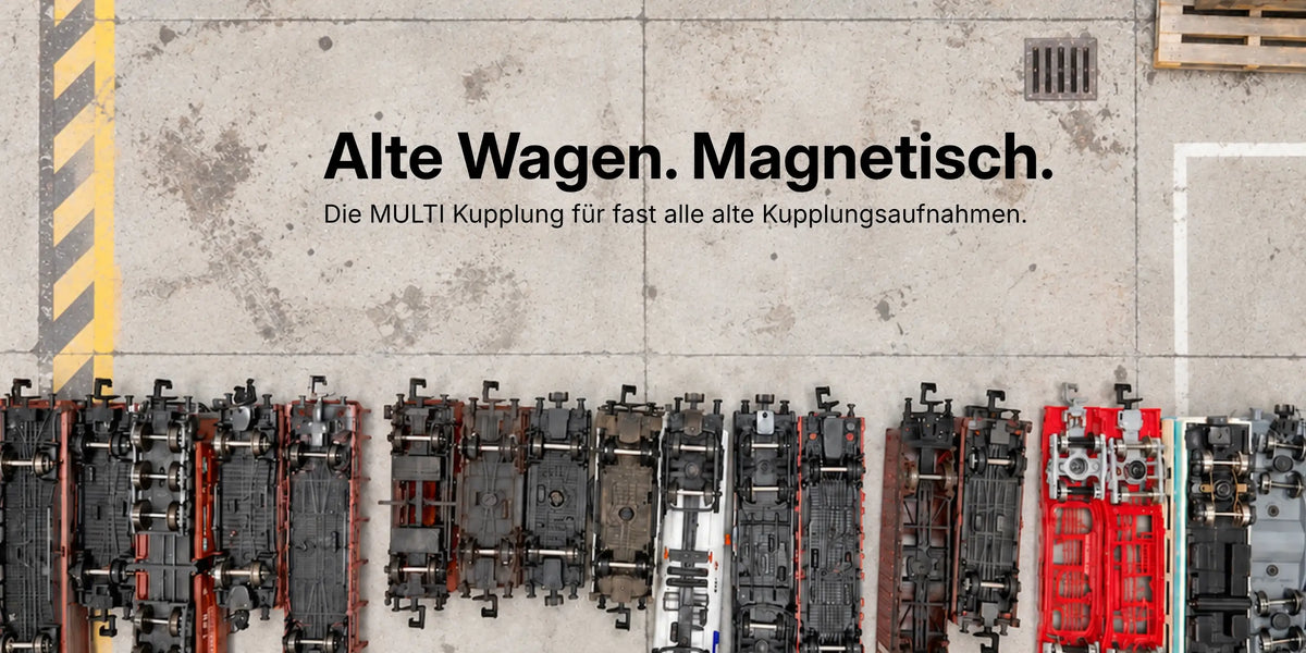 Spur N Modellbahn Alte Wagen. Magnetisch. Übersicht aller Wagen und Loks Kuppungstypen Kupplungsaufnahmen Kupplungsschacht Alte Kupplungen von Roco Fleischmann Arnold Trix Minitrix MFTrain Kato Tomix MULTI Magnetkupplung ersetzt die Hakenkupplung ohne Feder und Metallplättchen