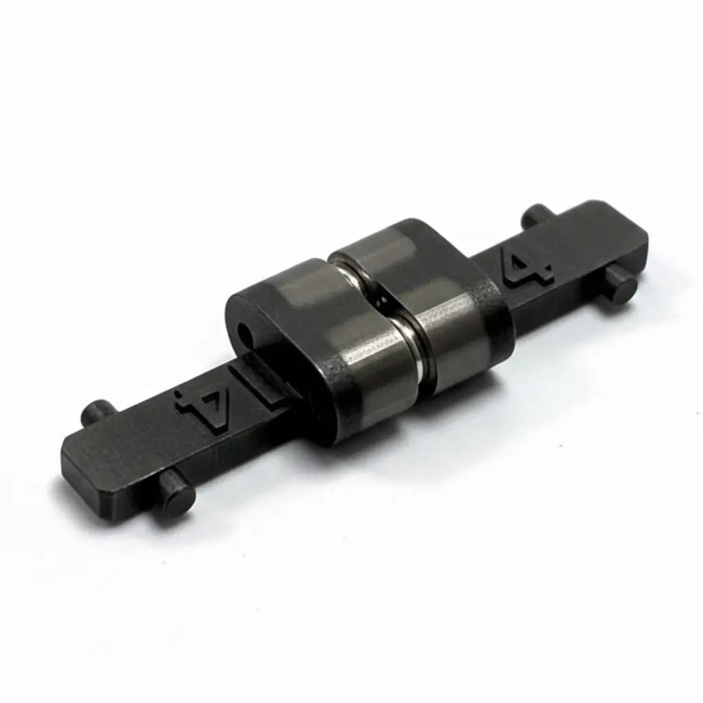 2 durch Magnetkraft zusammenhängende Spur N Magnetkupplung in der Länge 14mm, passend für NEM 355 Kupplungsaufnahme. Die Längenangabe ist auf der Kupplung zu sehen.